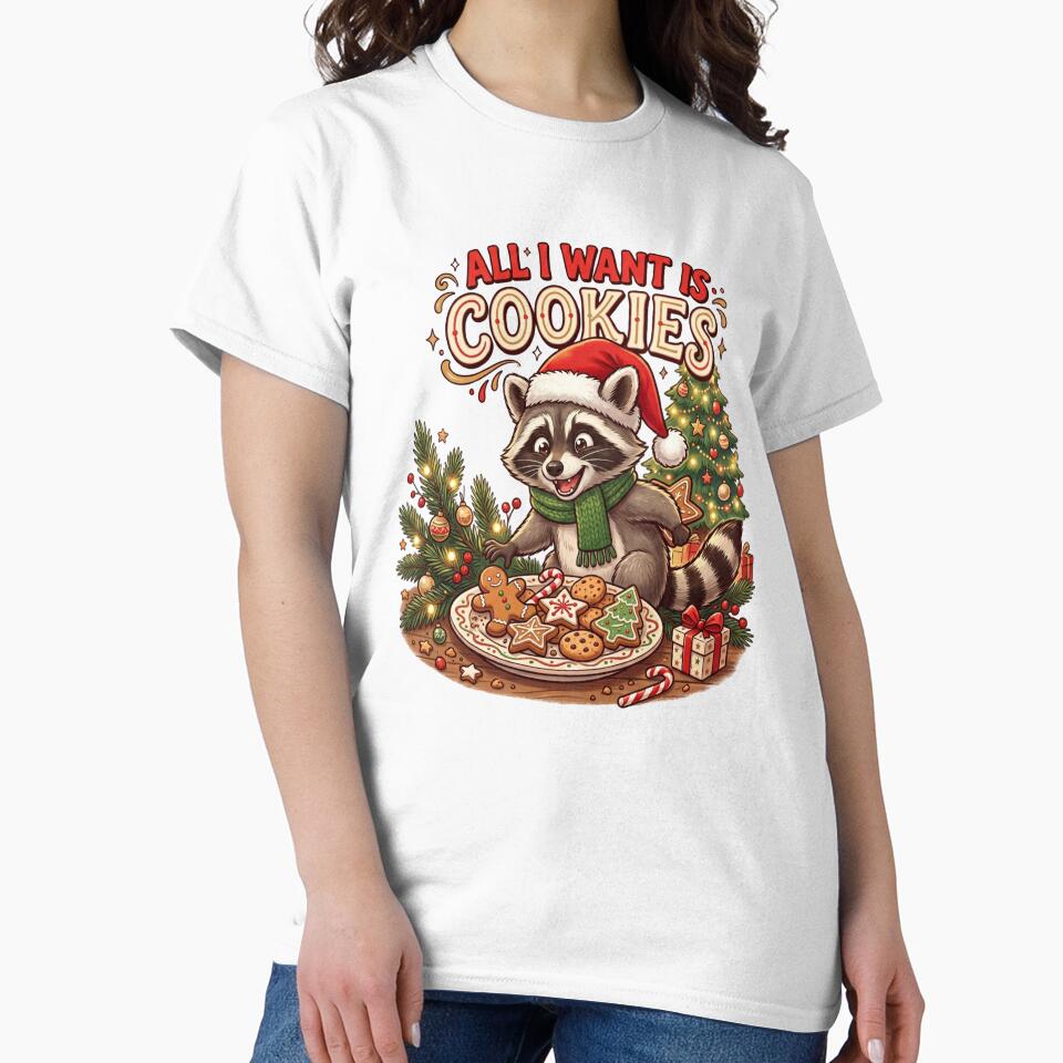 All I Want Is Cookies – Funny Christmas Raccoon by abdlhakim taoufik