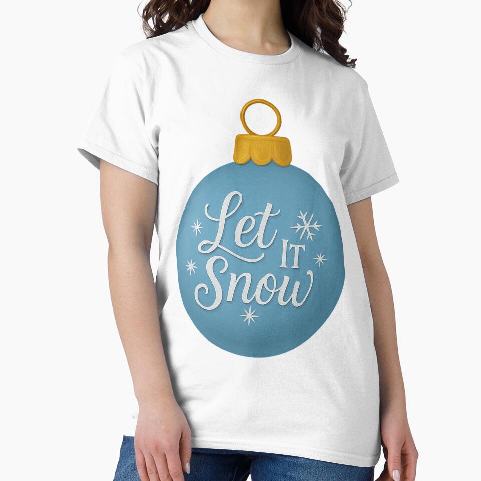 Let It Snow Blue Christmas Ornament – Cozy Winter Holiday Design for Clothing & Home Décor by Painted Moon by Luna Bee™