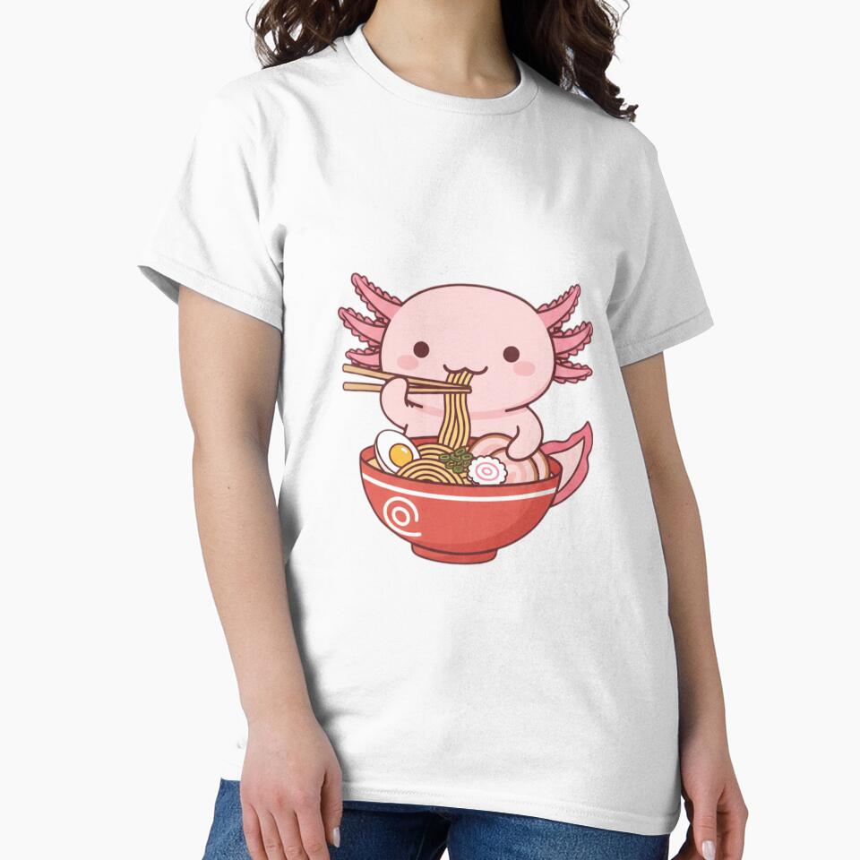 Axolotl ramen noodles japanese ramen food kawaii cute adorable by CheeseBlueprint