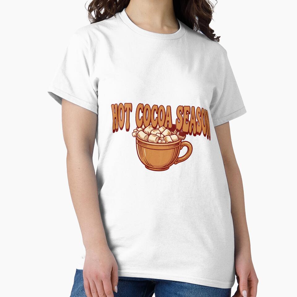 Hot Cocoa Season Shirt - Cozy Christmas Holiday Tee by KERK Art and Design