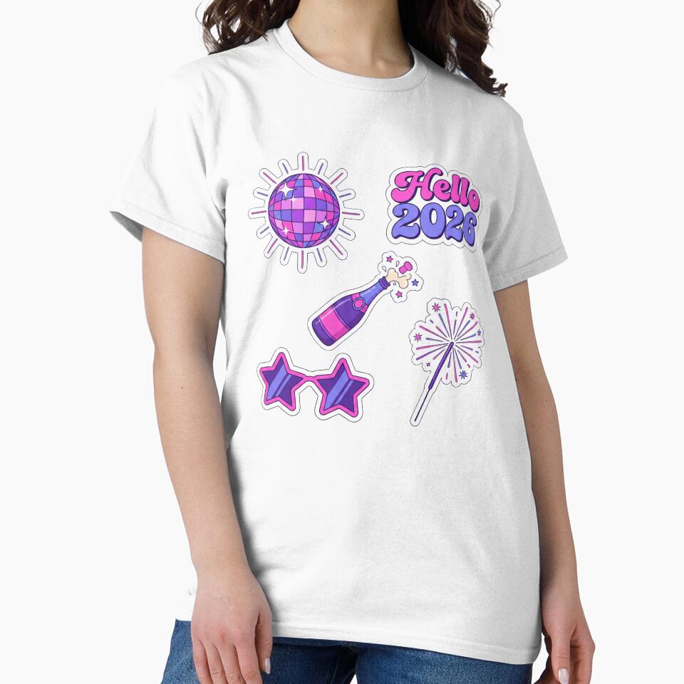 Groovy 2026 New Year Sticker Pack - Retro Disco Party by BKPrintDesing
