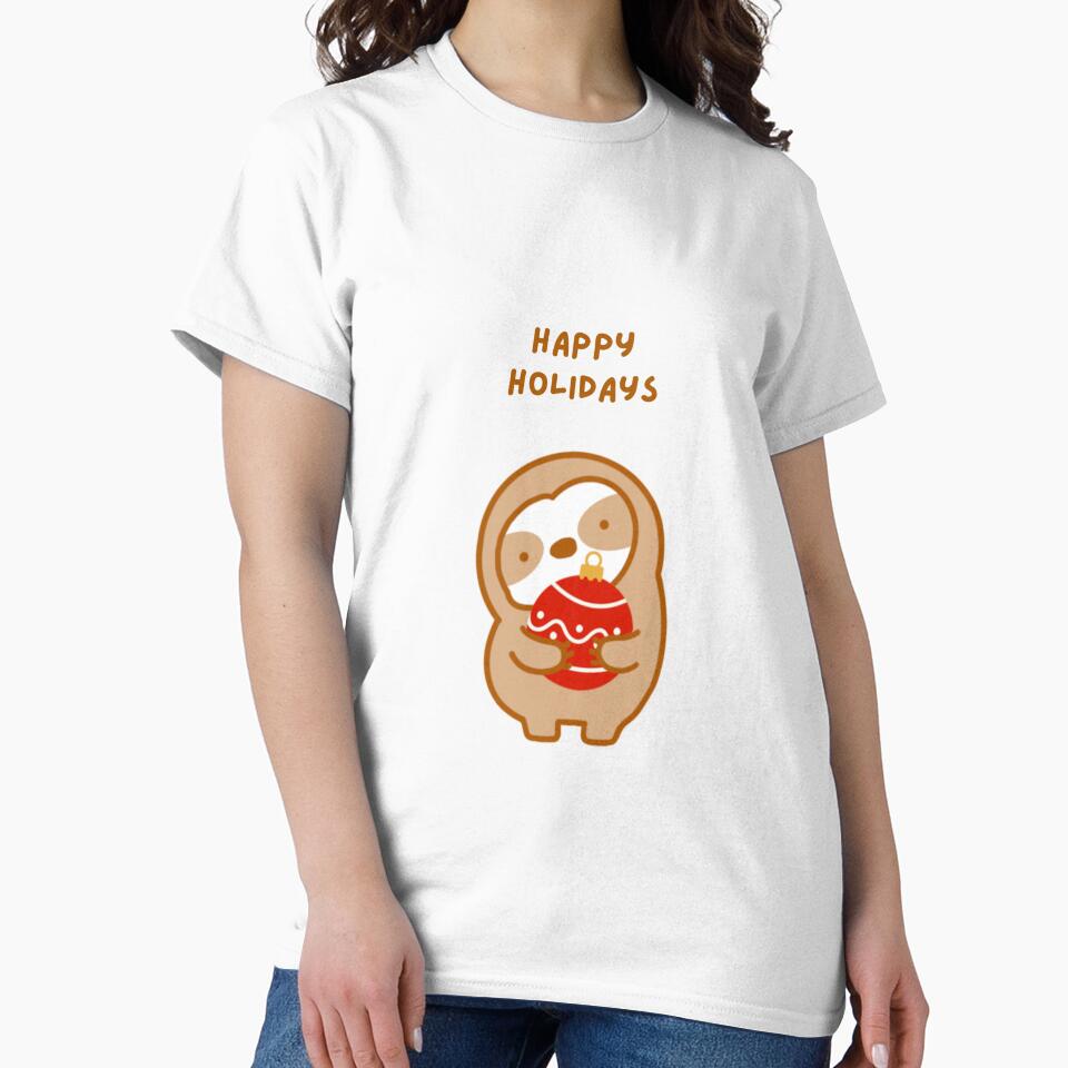Happy Holidays Christmas Ornament Sloth by theslothinme
