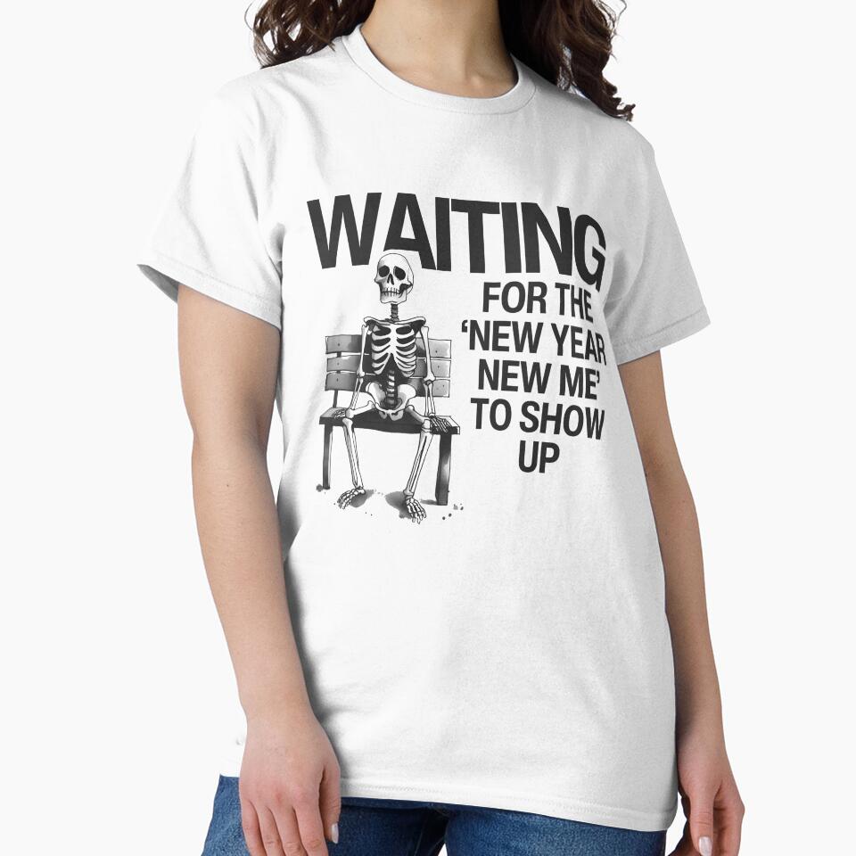 Funny New Year Skeleton Waiting For New Me by CreepyCornerArt