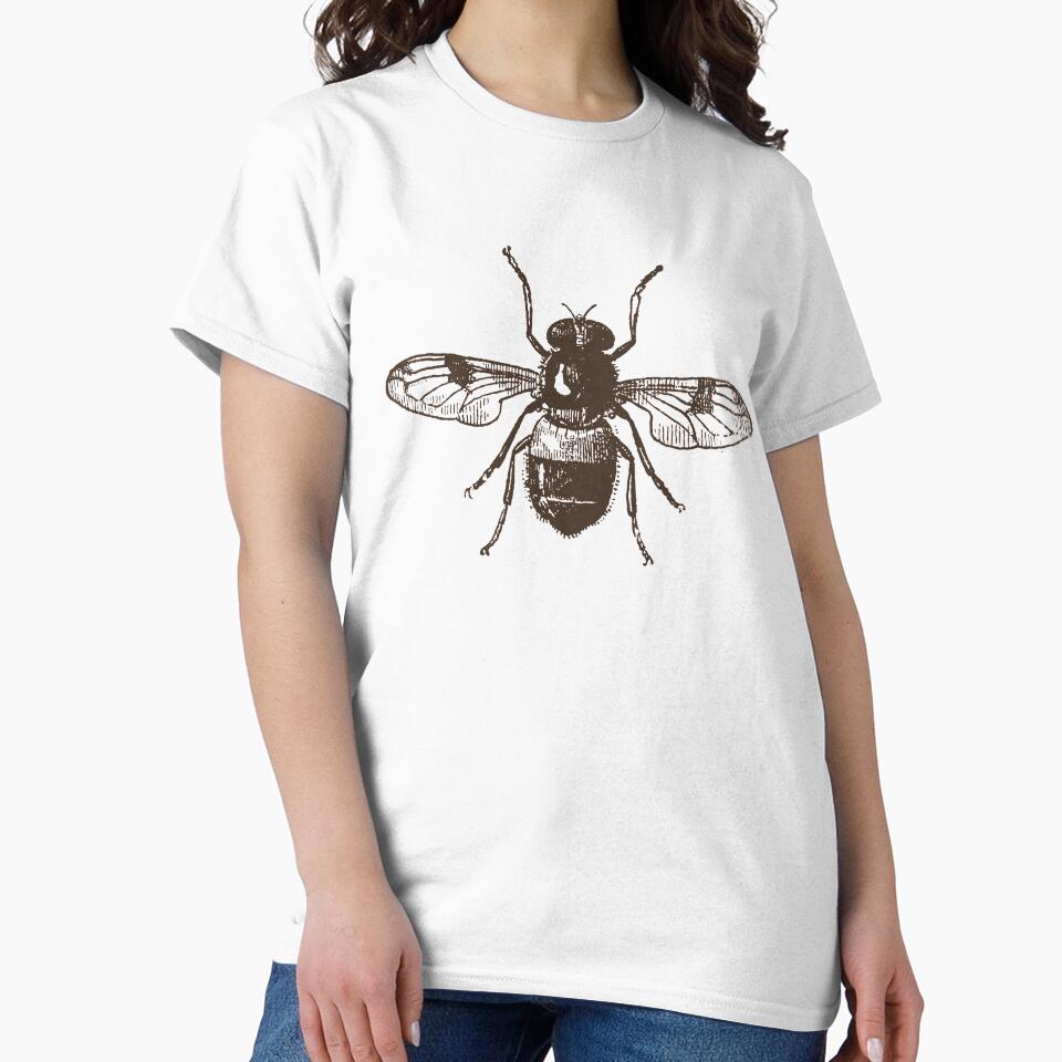 Vintage bee dark academia brown and cream by neopop