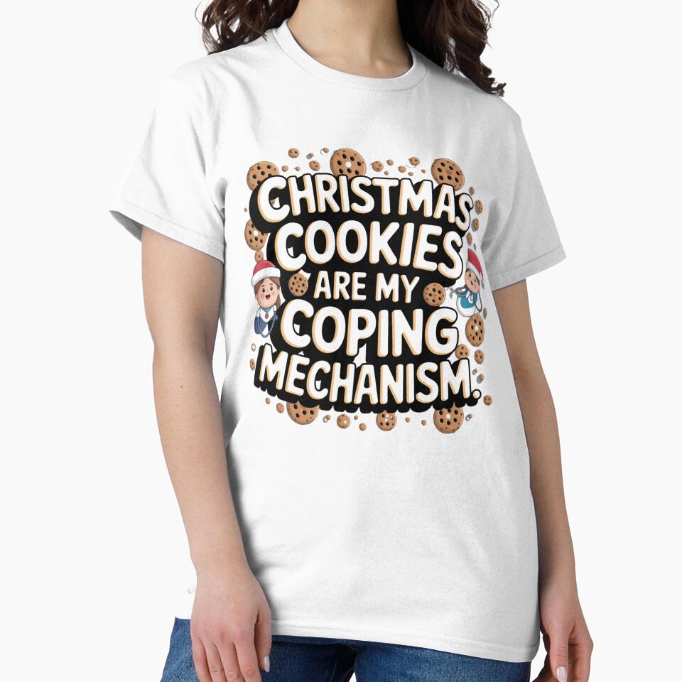 Christmas Nurse Saying – “Christmas Cookies Are My Coping Mechanism” | Funny Nurse Holiday Humor by CuteDesignables