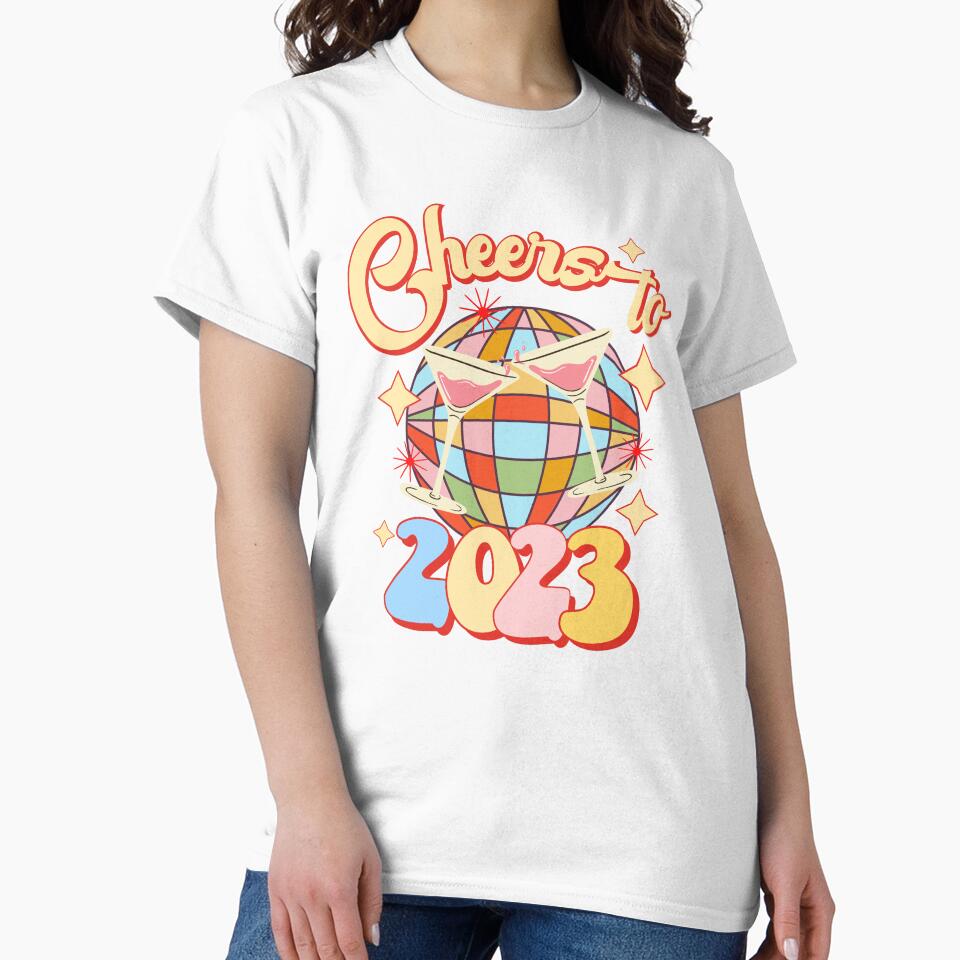 Happy new year 2023 cheers to 2023 retro disco ball New Year’s Eve party by DesignsbyMona