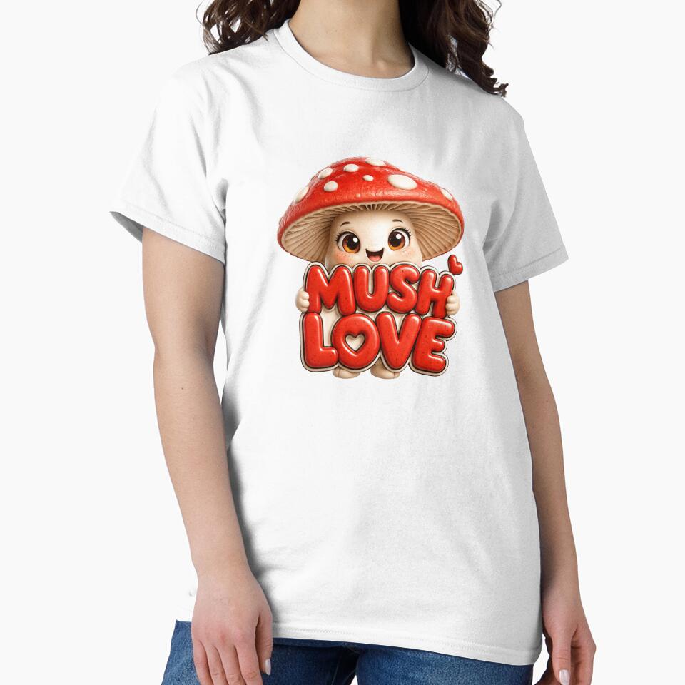 Mush Love Cute Kawaii Mushroom Pun | Adorable Toadstool Sticker by RoPrincess