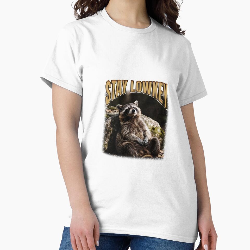 Stay Lowkey Chill Raccoon Saying by bngfx
