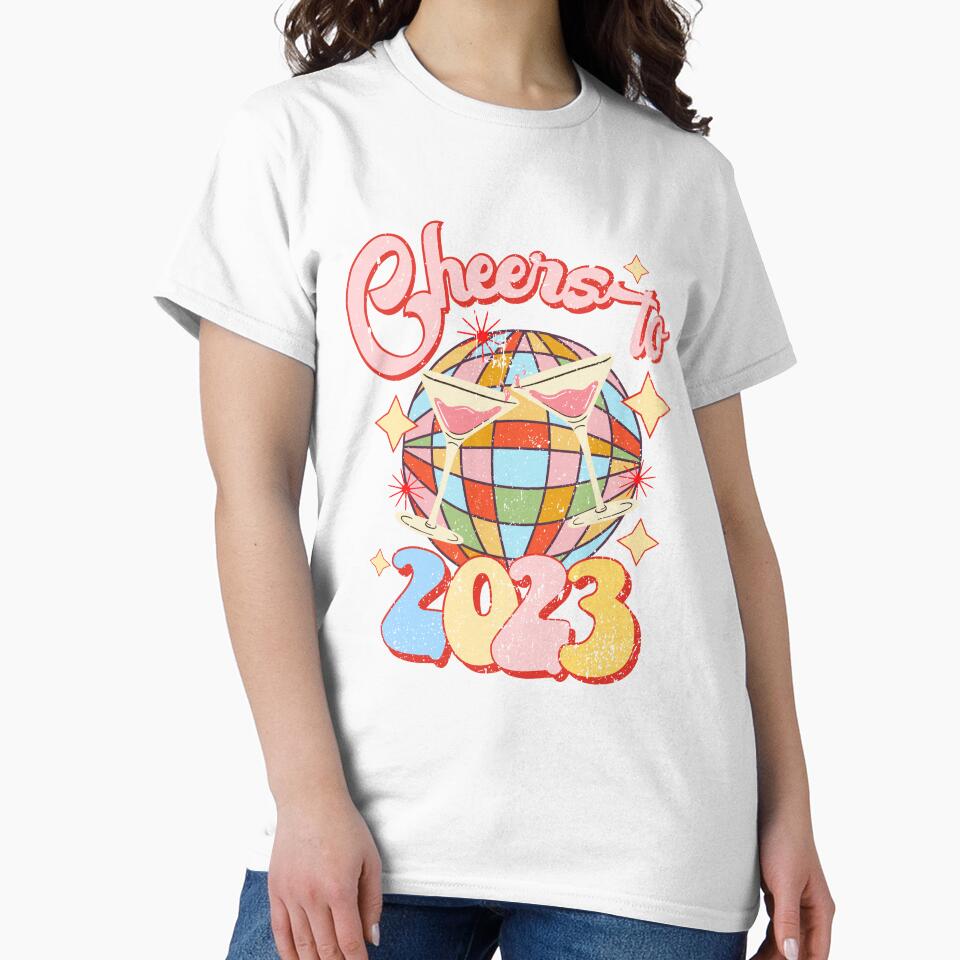 Happy new year 2023 cheers to 2023 retro disco ball New Year’s Eve party by ArtfulGiftShop