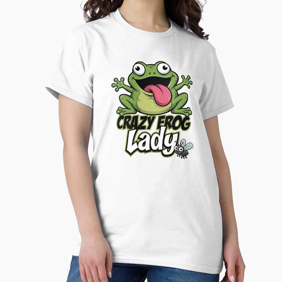 Crazy Frog Lady Funny Cartoon Frog by TshirtsOnline-