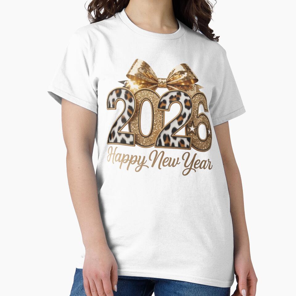 Happy New Year Cute Gold Disco Ball 2026 Bow New Year's Eve Girls by ZACK ART