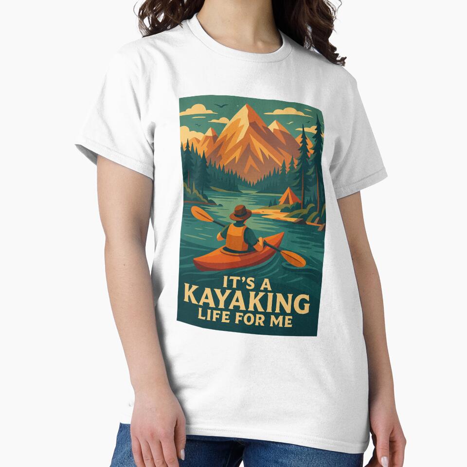 It’s a Kayaking Life for Me – Retro Paddling Adventure Art by RogueSymmetry