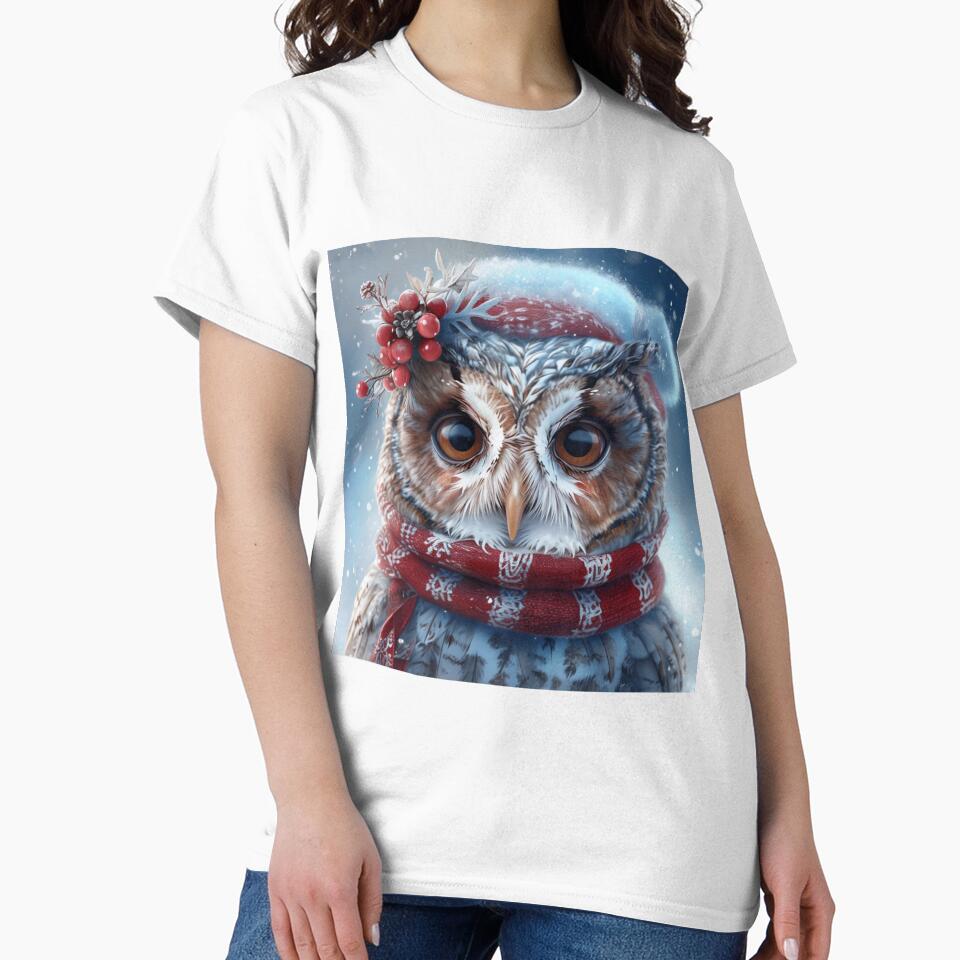 Christmas Woodland Snow Owl by CreatedbyKandJ