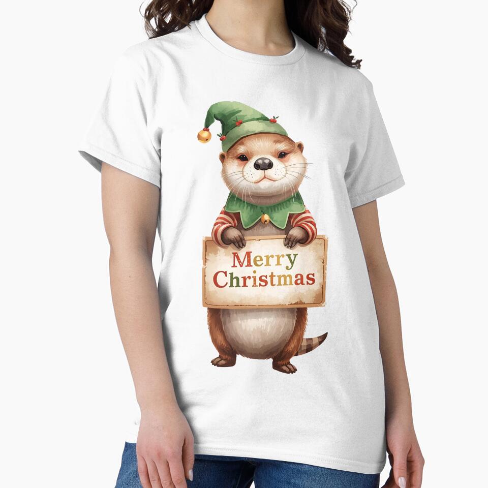 Merry Christmas Otter Elf – Adorable Holiday Creature by Otterly Cute