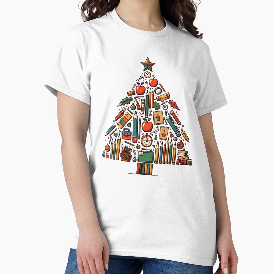 Teacher Cute Christmas Tree by NoonMoonApparel