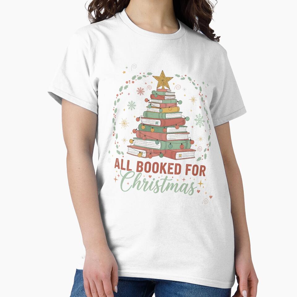 Funny All Booked for Christmas Book Lovers Xmas Tree Lights by ArtTee-Folie0