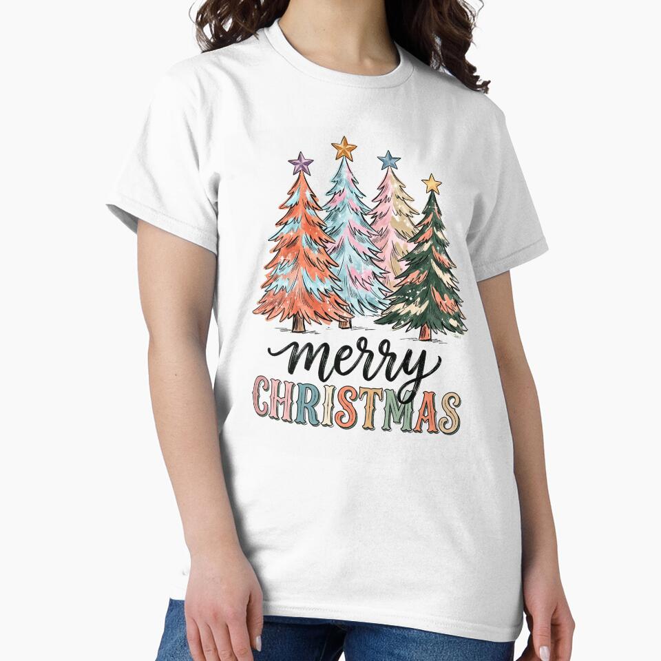 Merry Christmas - Retro Boho Leopard Christmas Trees by Steele-Art