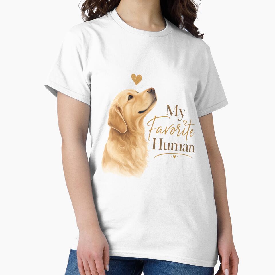 My Favorite Human Golden Retriever Dog Dad Kawaii T-Shirt by Ashley critters