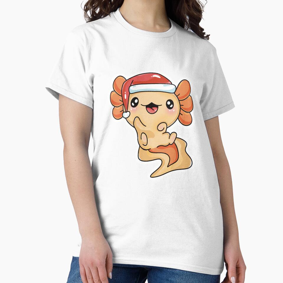 Holiday Santa Hat Axolotl by CozyBeeCreates
