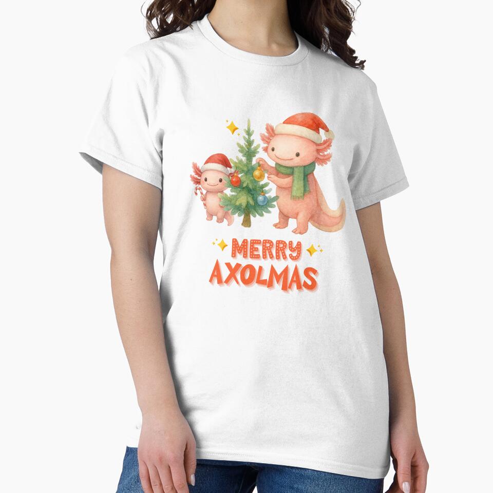 Merry Axolmas cute Christmas axolotls by FatBirdie