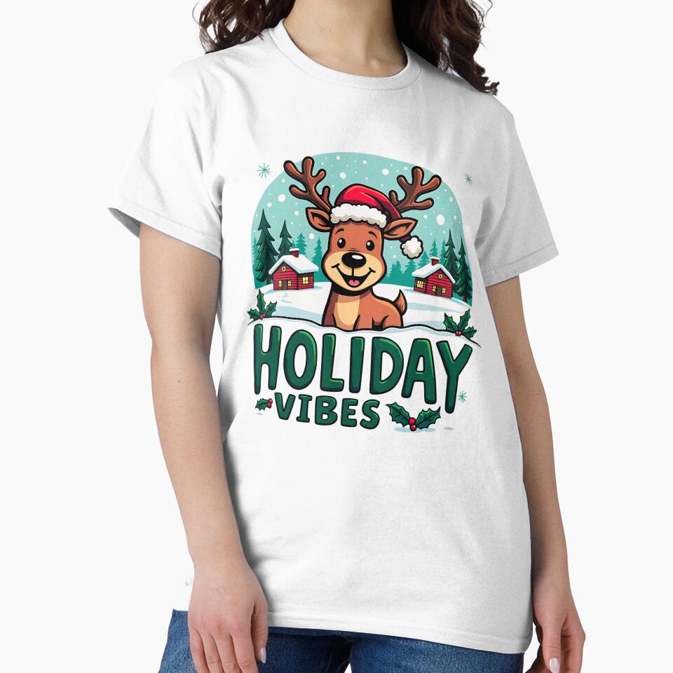 Festive Snowy Reindeer Holiday Vibes by Taans-Creation