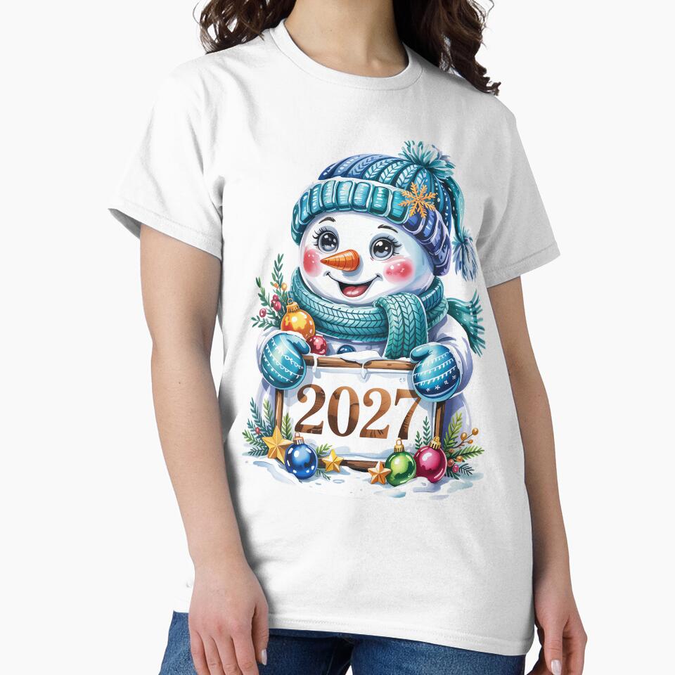 Snowman with 2027 Sign by jkrphoto