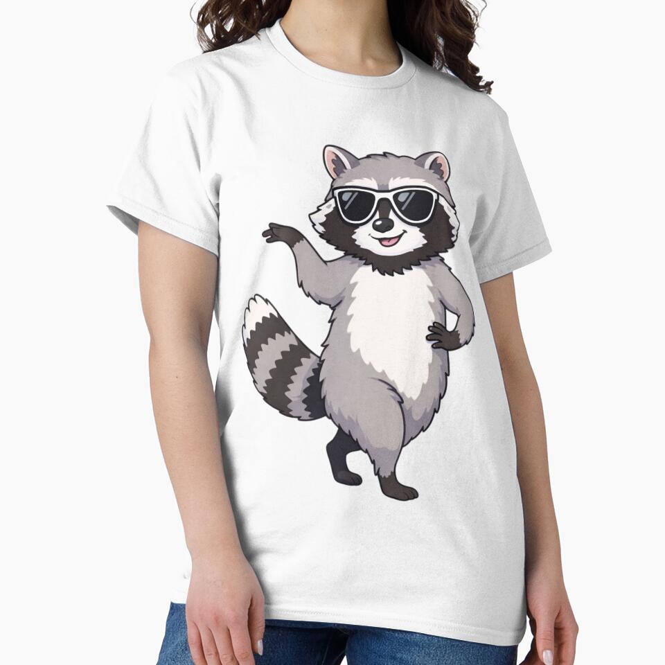 Cool Raccoon with Sunglasses – Funny Animal Art by Maryna_Reine