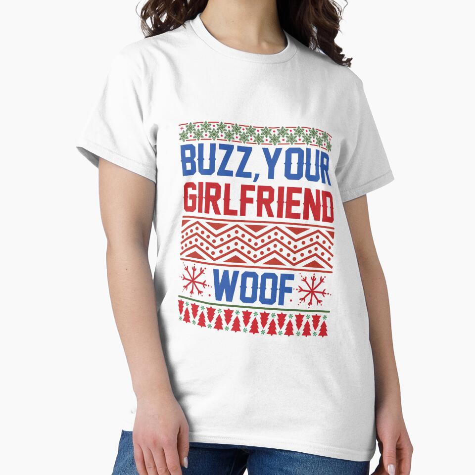 Buzz,your girlfriend woof!  ugly Christmas sweater holiday design by Dominika Farkašová