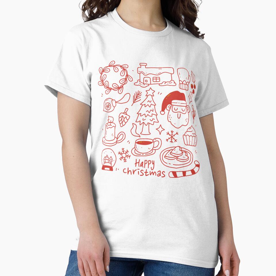 White Cozy Christmas With Santa Red by Ashberry2