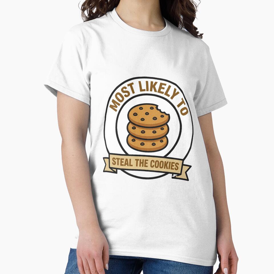 Most Likely to Steal the Cookies Shirt – Funny Family Christmas Tee by KERK Art and Design