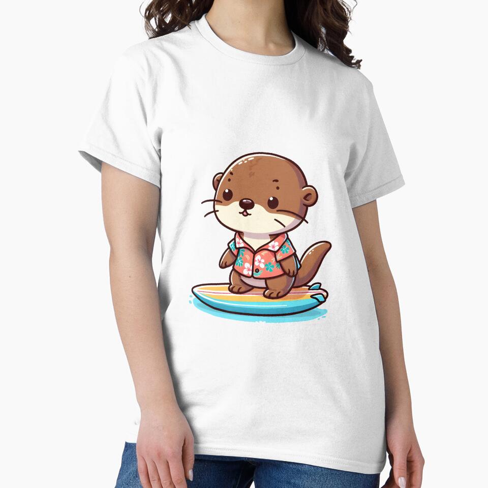 Kawaii Otter With Hawaiian Shirt by CanvasCutie