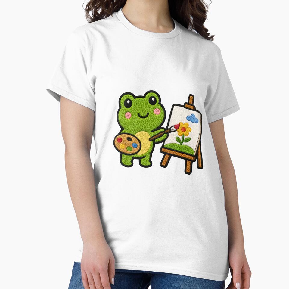 Cute Frog Painting Kawaii Embroidery Patch by ColorSplash123