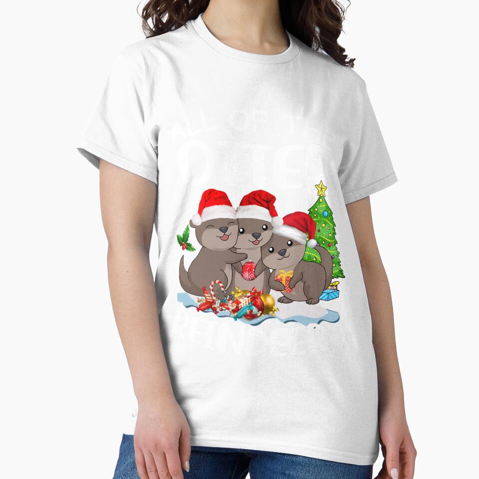 Funny Otter Reindeer Kids Merry Xmas Amimal Lover Kids Toddlers by LavateArtStudio