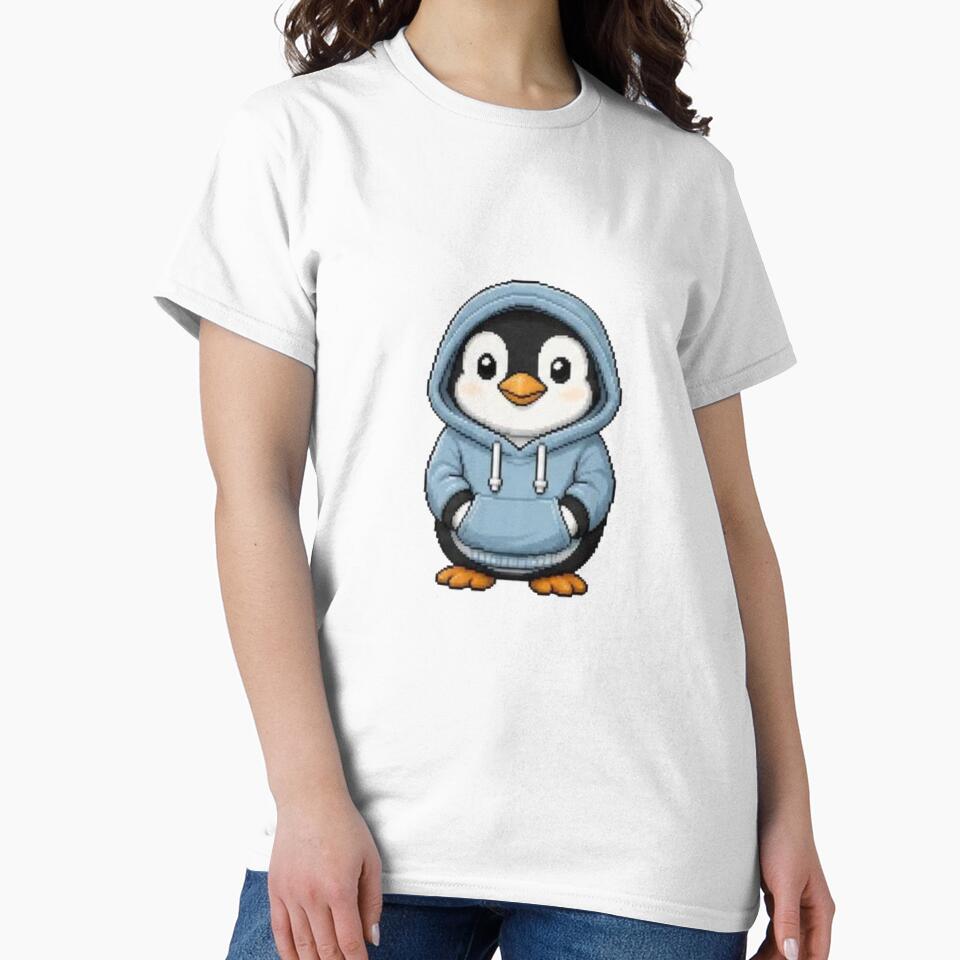 Pixel Hoodie Penguin – Retro Pixel Gamer Style by Icareis-Studios