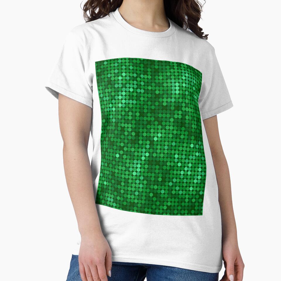 Christmas background, Green disco ball pattern, mosaic circle tiles, glittering texture by CHERRY--SHOP