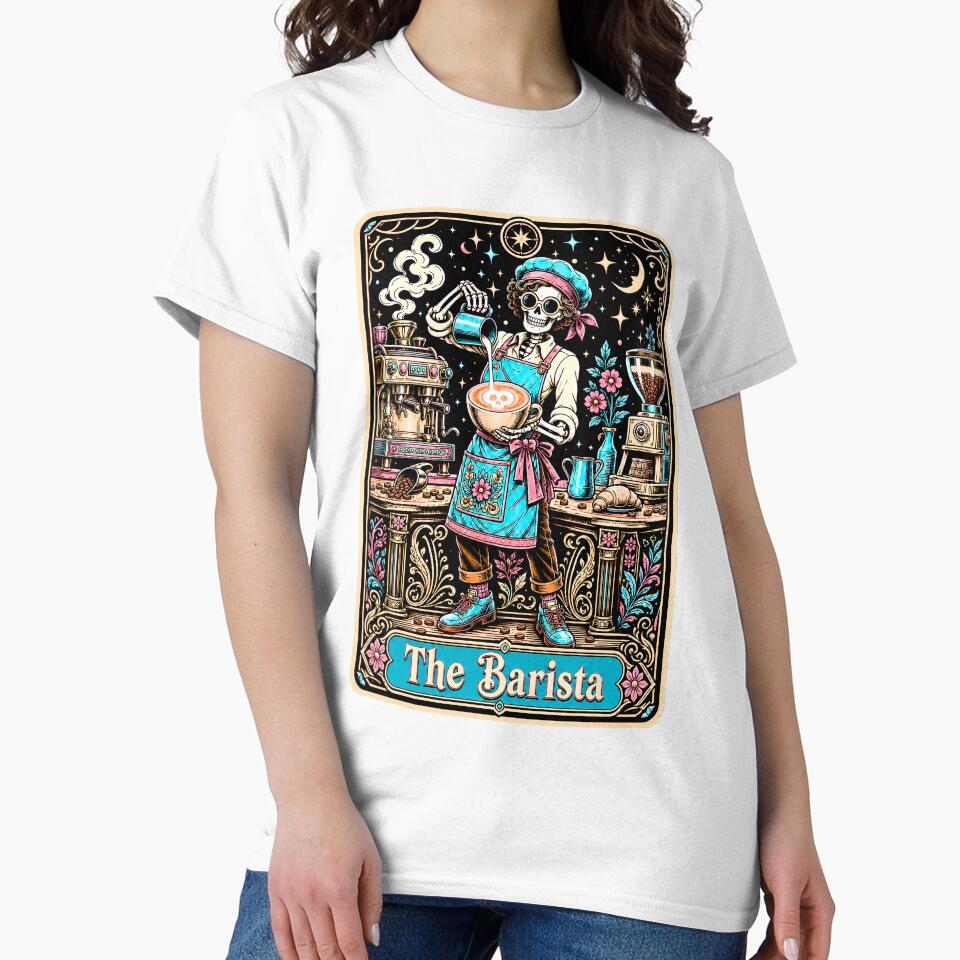 Funny Tarot Skeleton - The Barista by Travelslightly