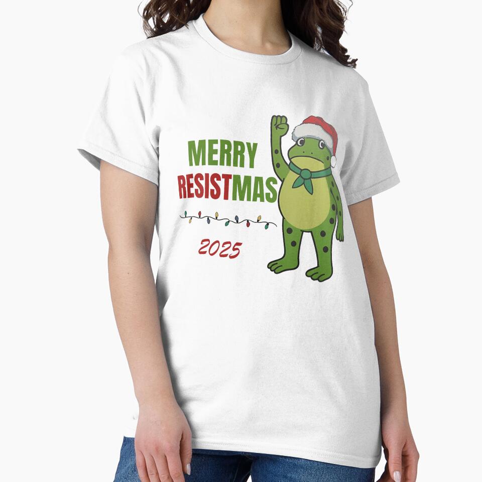 Merry Resistsmas Frog 2025 Portland Frog Resist Christmas by jillianhanna