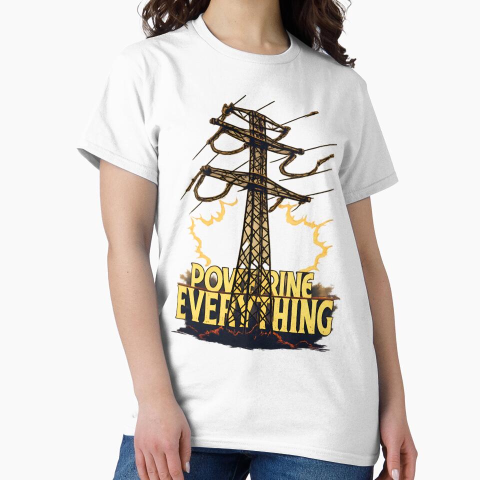 Electrician Pride Shirt, Utility Pole Bicep Design, Powering Everything Gift by Flownow