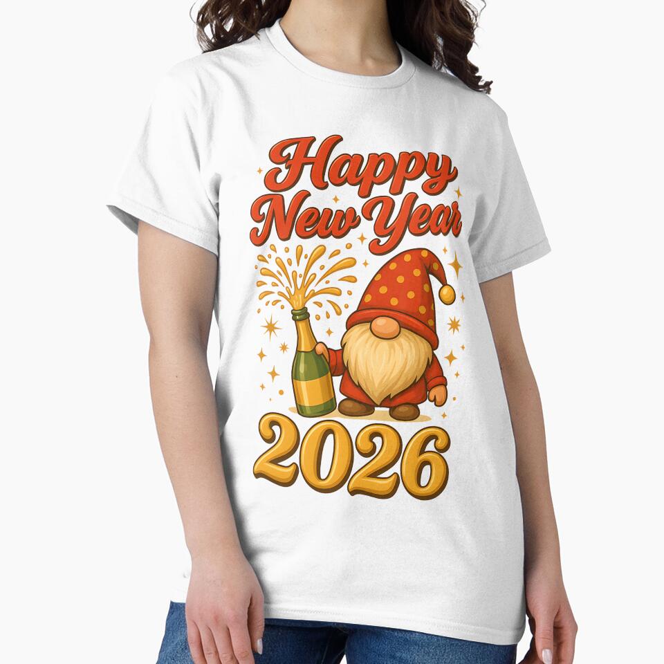 Happy New Year 2026 Gnomes Champagne Celebration New Year’s Eve Art by s.waniel1