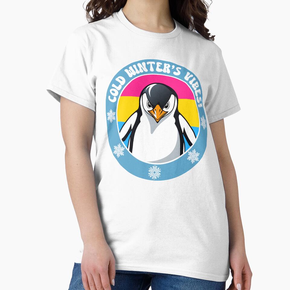 Cute Penguin on Pansexual Flag Background by Savchuk-Vova
