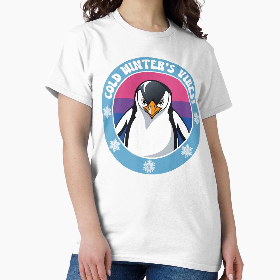Cute Penguin on Bisexual Flag Background by Savchuk-Vova