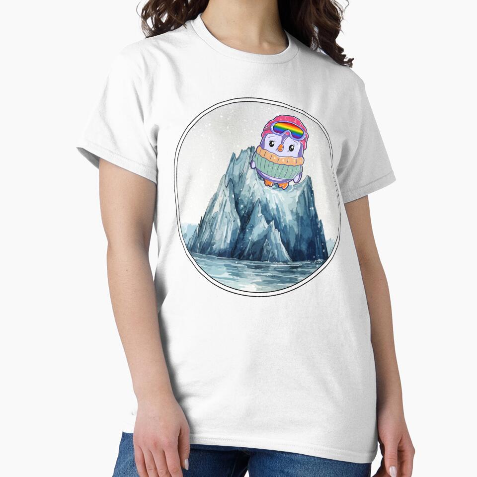 Cute Penguin in Ski Goggles in Rainbow Flag Colors by Savchuk-Vova