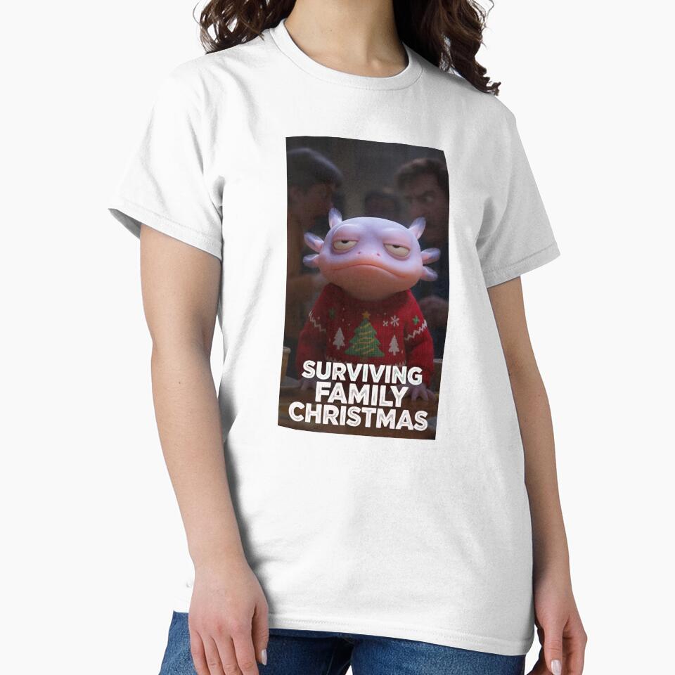 Funny Holiday Stress Axolotl – Thousand-Yard Stare Christmas Art by MadeByACJ