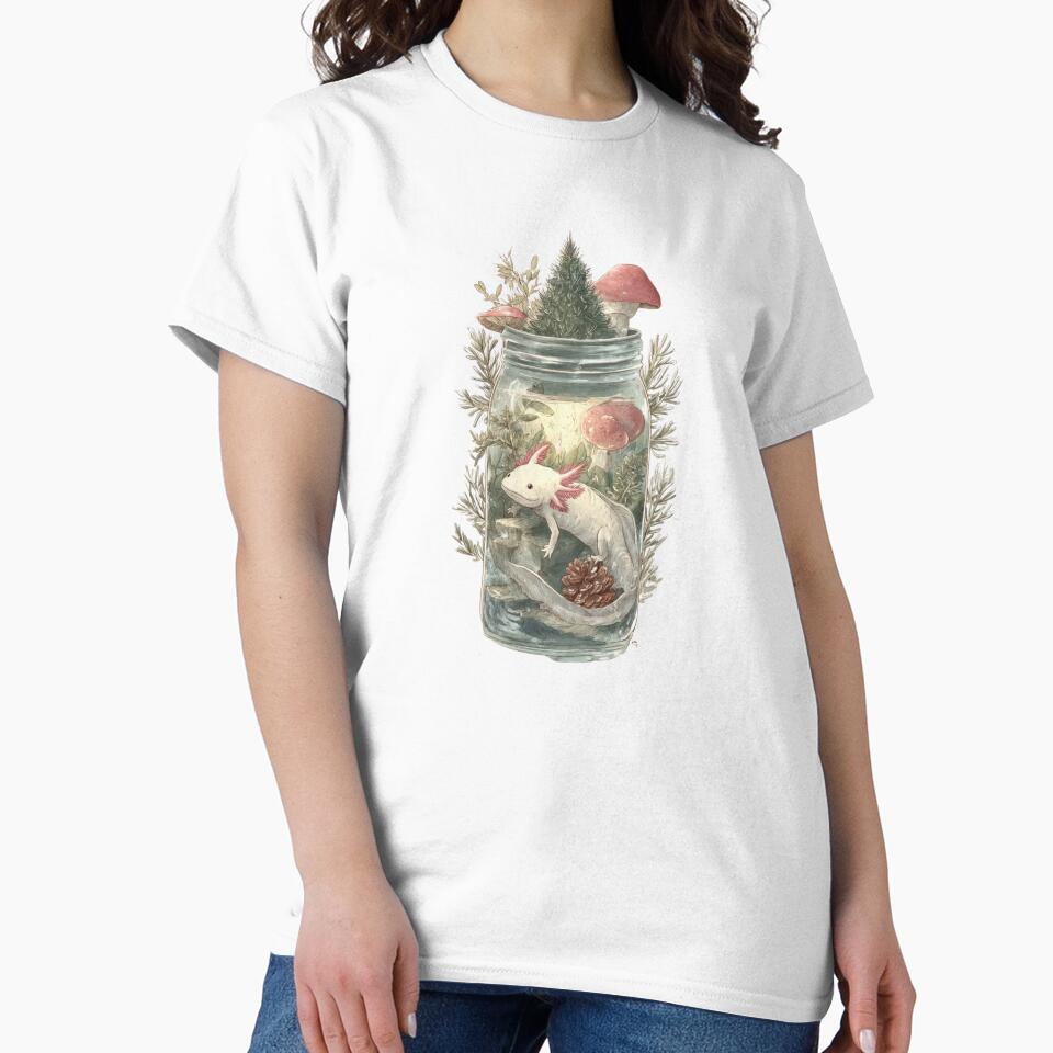 Festive Axolotl in Mason Jar Forest – Cute Woodland Holiday Design by MadeByACJ