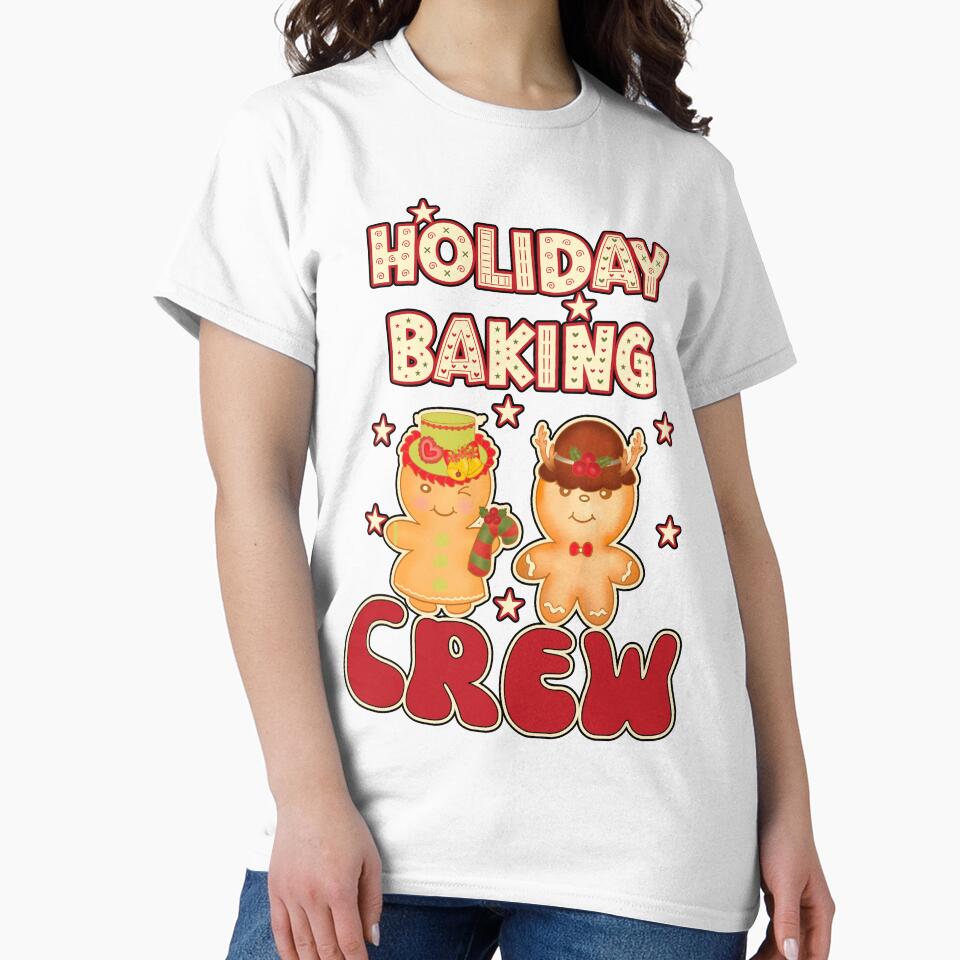 Holiday Baking Crew Vintage Look Cute Gingerbread Man & Woman Family Christmas Xmas Happy Holiday by JoyOfHopeStore