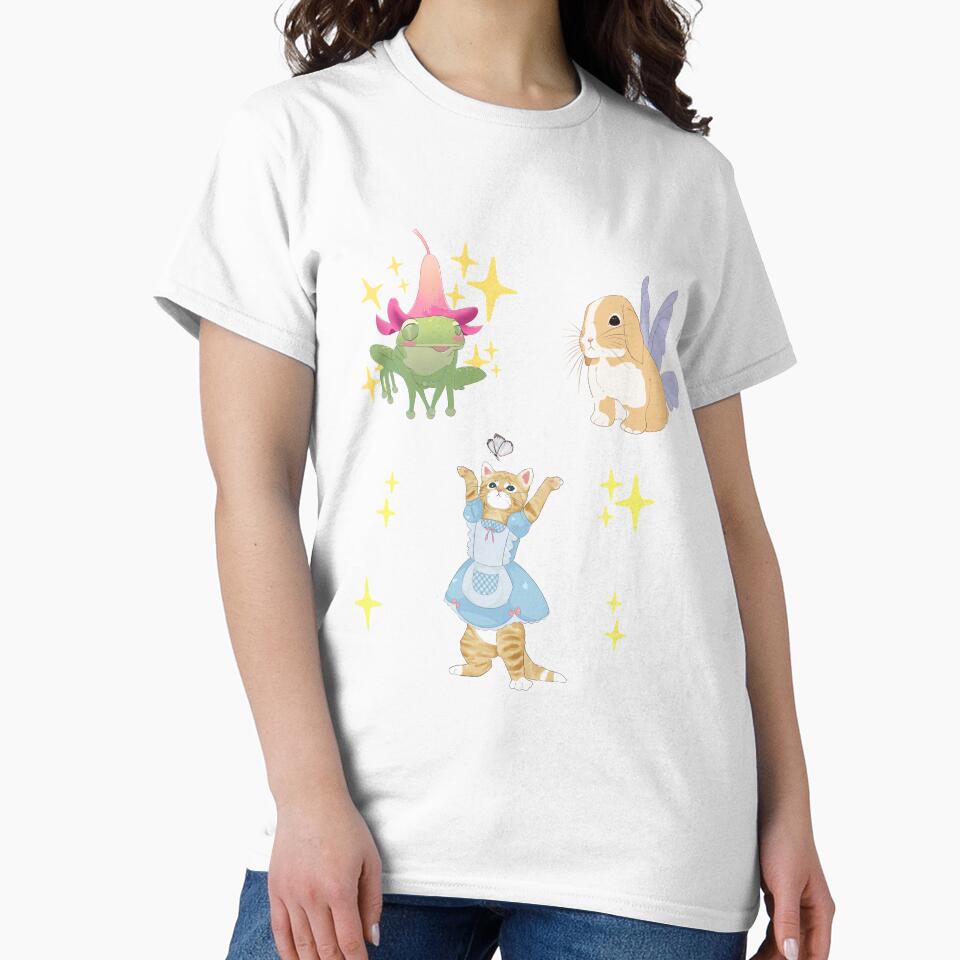 Fairy bunny, kitten in a dress, happy frog - Fairycore/ Adorable Sticker pack by FaiAides