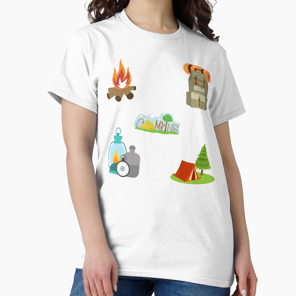 Camping Campfire Backpack Tent Gear Stickerpack by Web CreationsNL