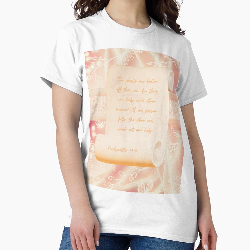 Elegant Champagne peach beige Floral Lace Ecclesiastes 4:9-10 | Two Are Better Than One by Rainbow Paws Garden