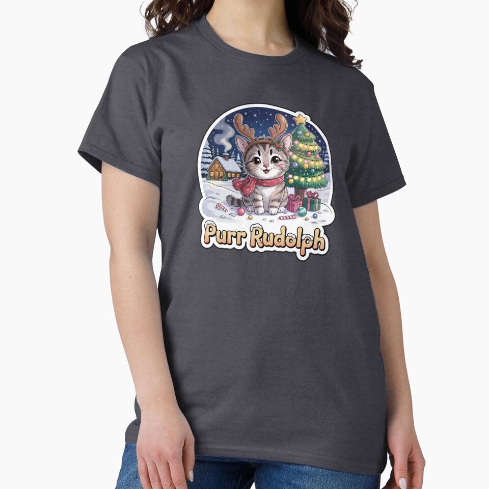 Purr Rudolph – Cute Christmas Cat Reindeer Kitten Sticker by Nuist25