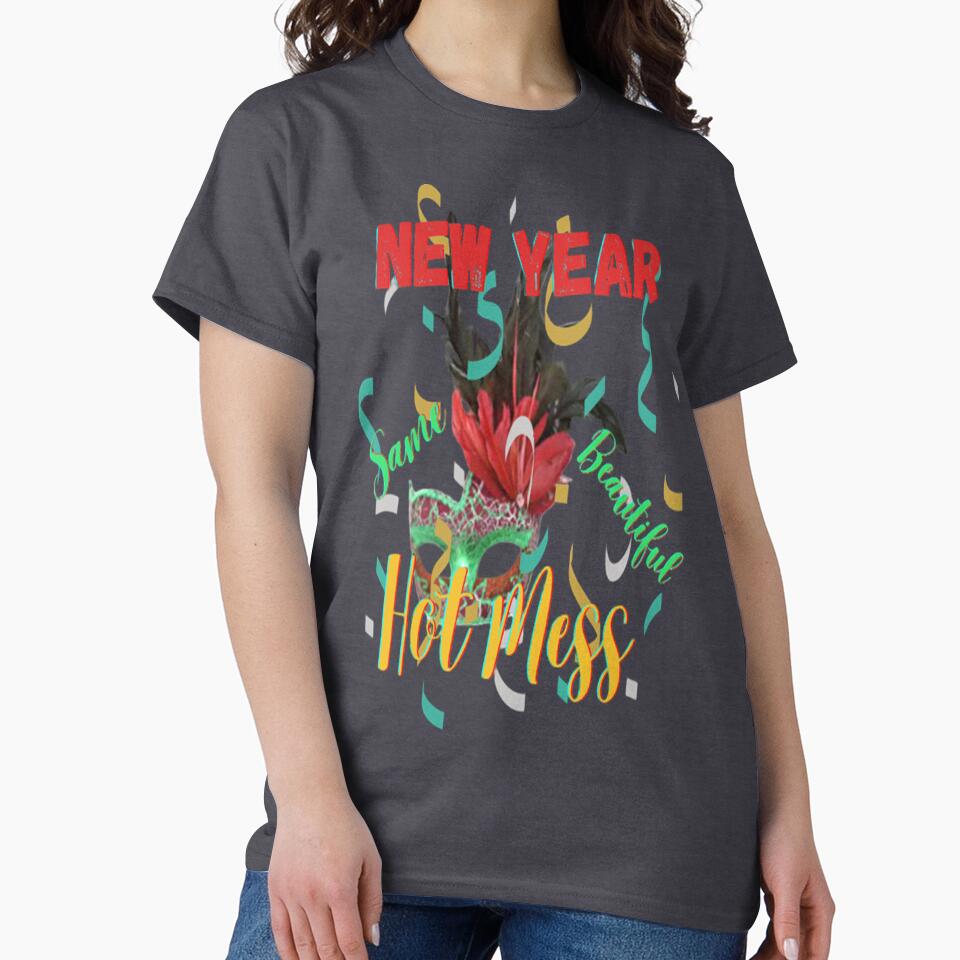 New Year Same Beautiful Hot Mess Lettering Design, Howdy New Year,New Years Celebration, New Years Eve Countdown by Adri Barnard